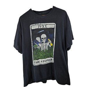 IV:XX The Stoner Black Graphic T-Shirt‎ Large Men's